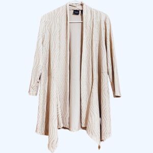 Travellers Collection Women’s Cream w/ Gold-tone Studs Open Front Soft Jacket